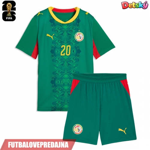 Lacne Dětský Futbalové dres Senegal Iliman Ndiaye #13 MS 2026 Krátky Rukáv - Preč (+ trenírky)